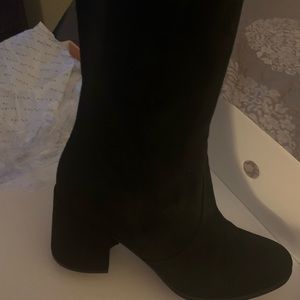 Over the knee black boots